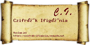 Czifrák Ifigénia névjegykártya